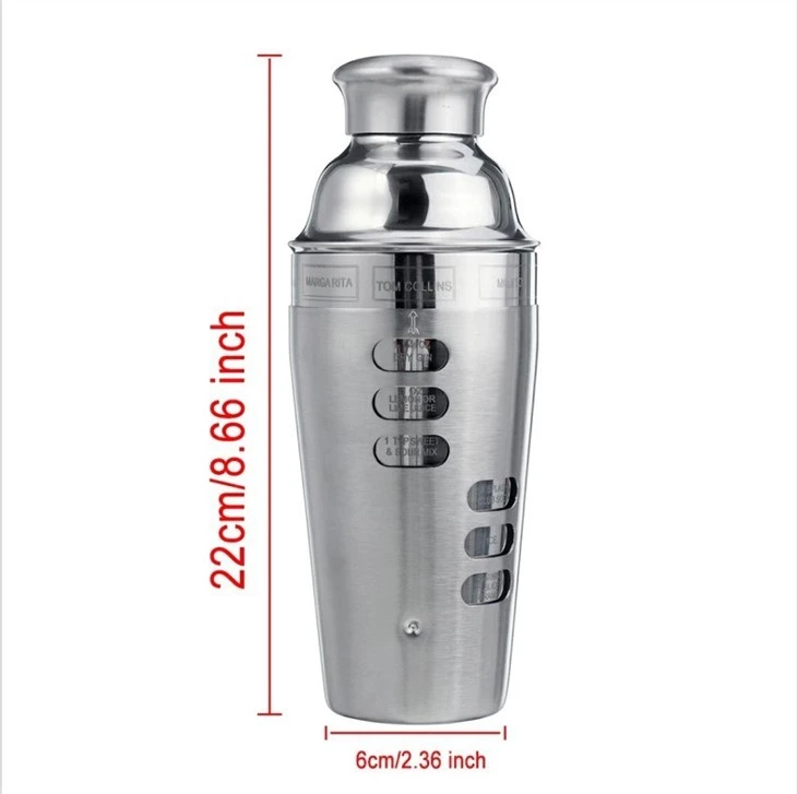 Wholesale martini shaker with recipes on side